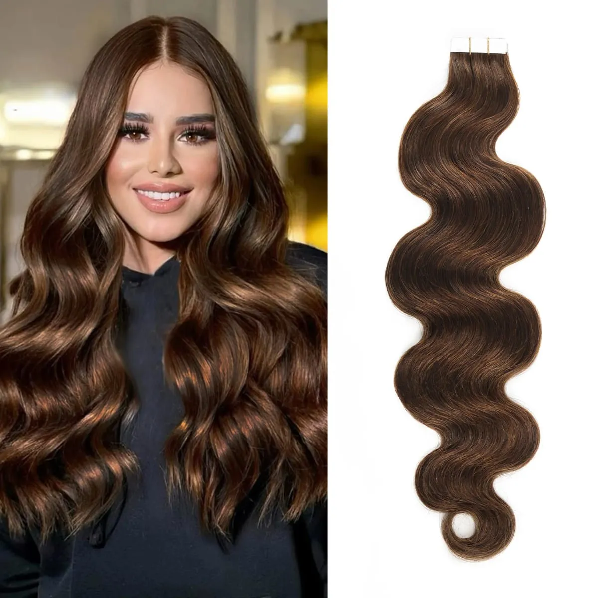20pcs/pack Tape in Human Hair Extensions Body Wave Tape in Extensions Real Human Hair Seamless Tape in Real Human Hair Extension