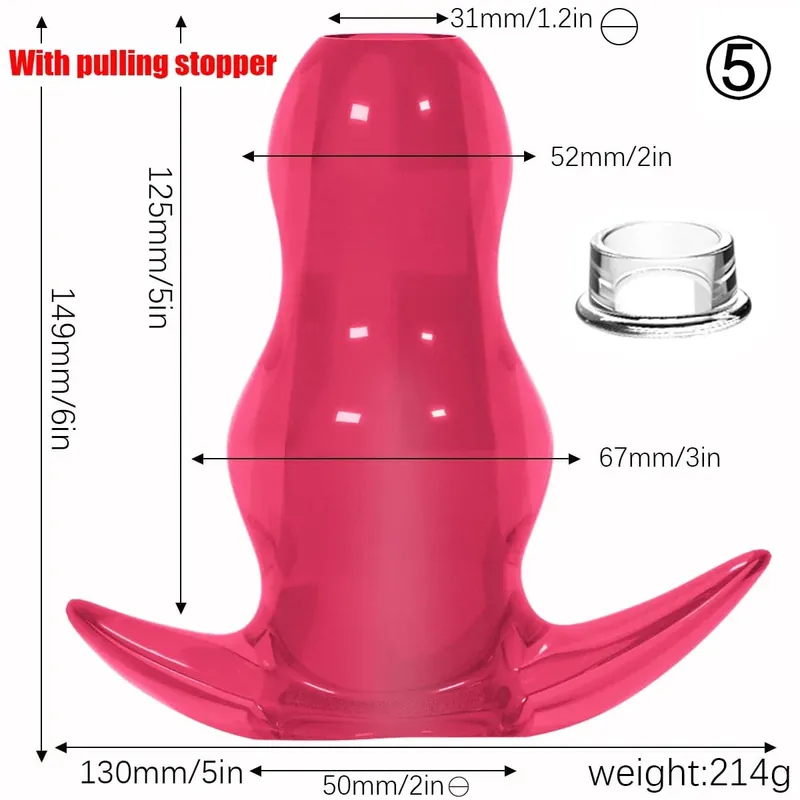 Paarse TPE holle tunnel buttplugset - Afgestudeerd open anale brancardpluggen Flexibel seksspeeltje voor mannen en vrouwen