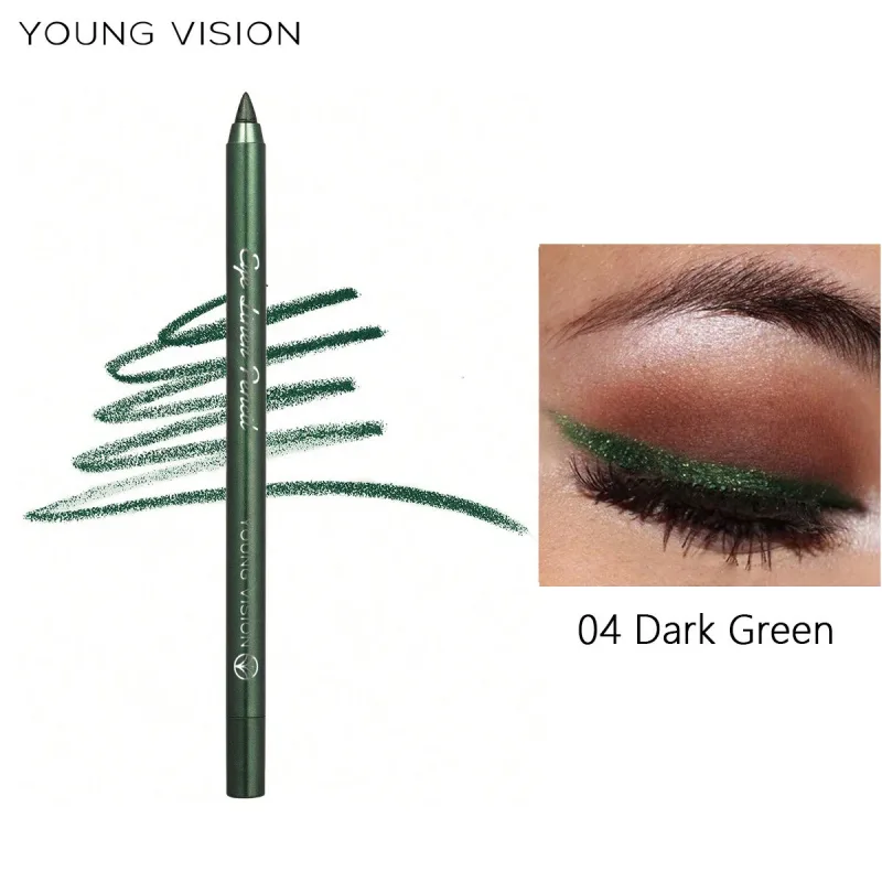 Pearl Shimmer Eyeliner Gel Glitter Green Eye Shadow Stick Matte Metallic Eye Makeup Waterproof Durable Easy to Color Highlighter