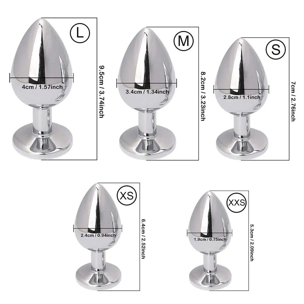 Metal Anal plug butt plug Sex Toys Butt Toys For Women Men Couples Adult Game Masturbator Anal Diamond 5 Size SM Adult Sex Toy — image 3