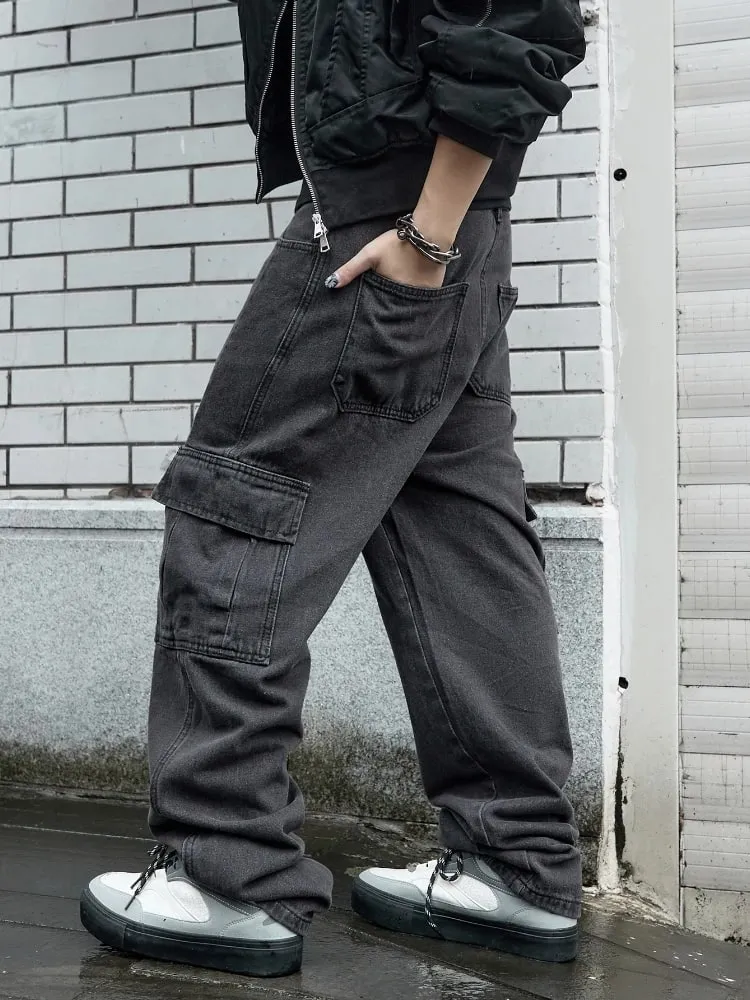 Y2k New Baggy Jeans Male Hip Hop Harajuku Trousers Wide Leg Denim Pants Men's Jeans Streetwear Korean Oversize Cargo Pants — image 5