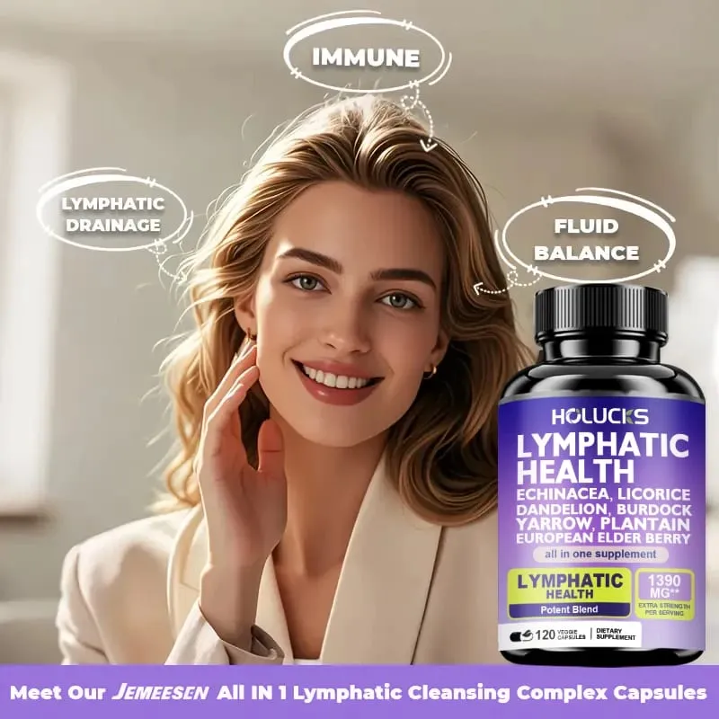 Complete Lymphatic Health 1300mg Supplement Support Lipedema Hormone Balance & Natural Detox Clear Skin Overall Vitality — image 3