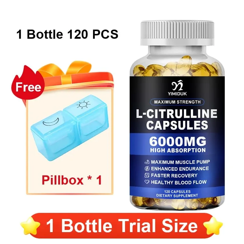 Pure L-Citrulline Capsules Support Circulation Energy Vitality Extend Workout Workout Endurance & Exercise Muscle Recovery — image 6