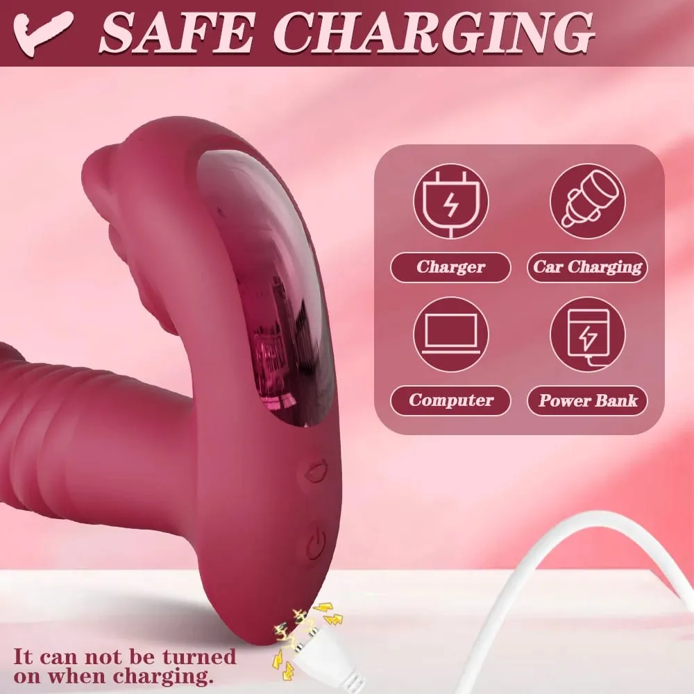 Thrusting Dildo Wearable Vibrator Sex Toys for Women - Vibrating Panties Egg APP Remote Control G Spot Clitoral Tongue Vibrators — image 5