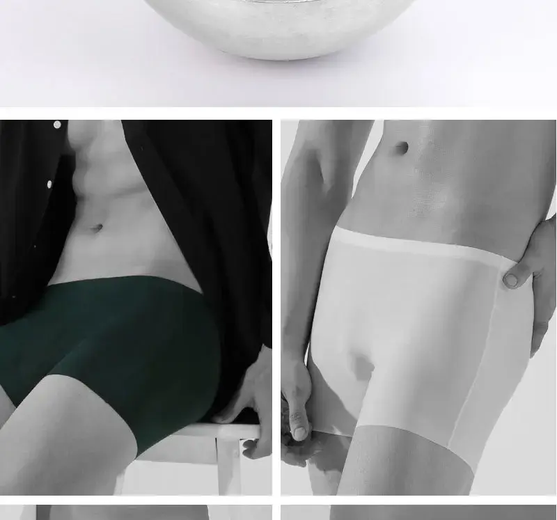 Ultratunn is sidenunderkläder Herr Sexiga Coola trosor Sömlösa Släta kalsonger Andas Boxer Trunks Manliga Andningsshorts — image 9