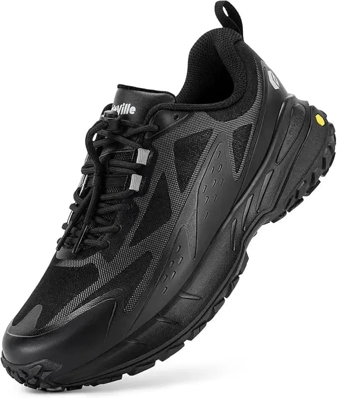 FitVille Wide Width Men'S Sneakers Non-Slip Comfortable Trekking Hiking Walking Shoes For Outdoor Shoe With Arch Support