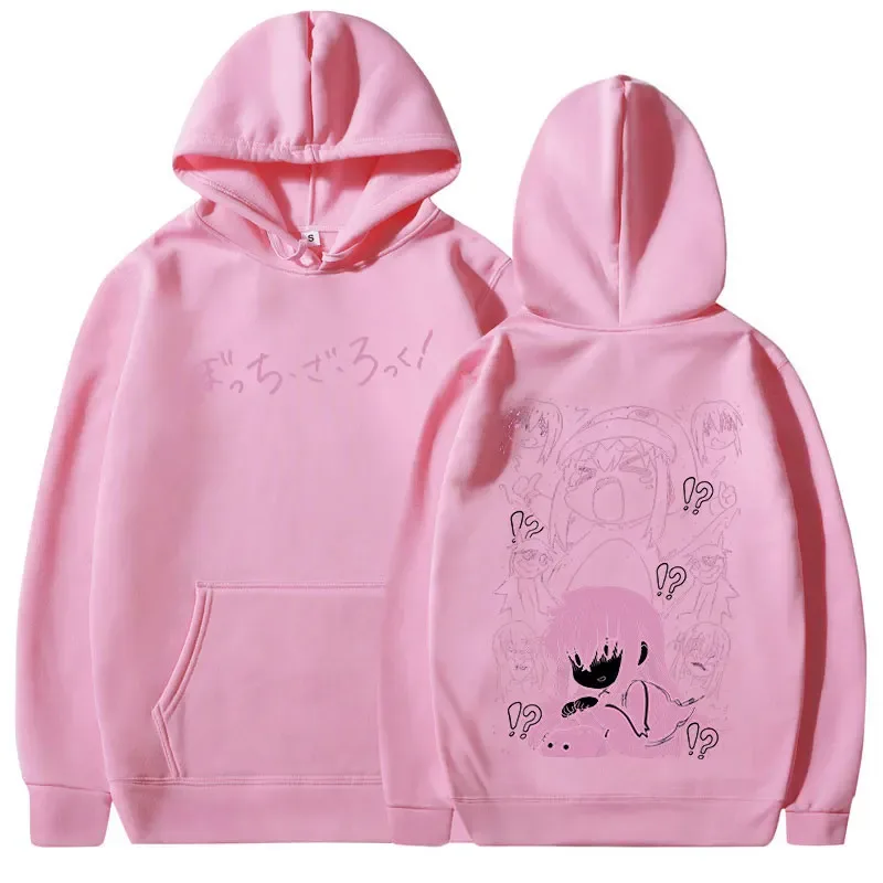 Japanese Manga Bocchi The Rock Hoodies Anime Gotoh Hitori Graphic Sweatshirts Men Women Harajuku Oversized Long Sleeves Pullover