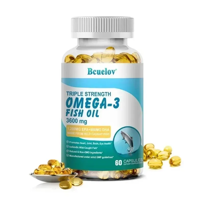 Omega 3 Fish Oil Supplement - 3600mg Per Serving 1200mg EPA & 900mg DHA Support for Heart & Brain Health NON-GMO Capsules — image 9