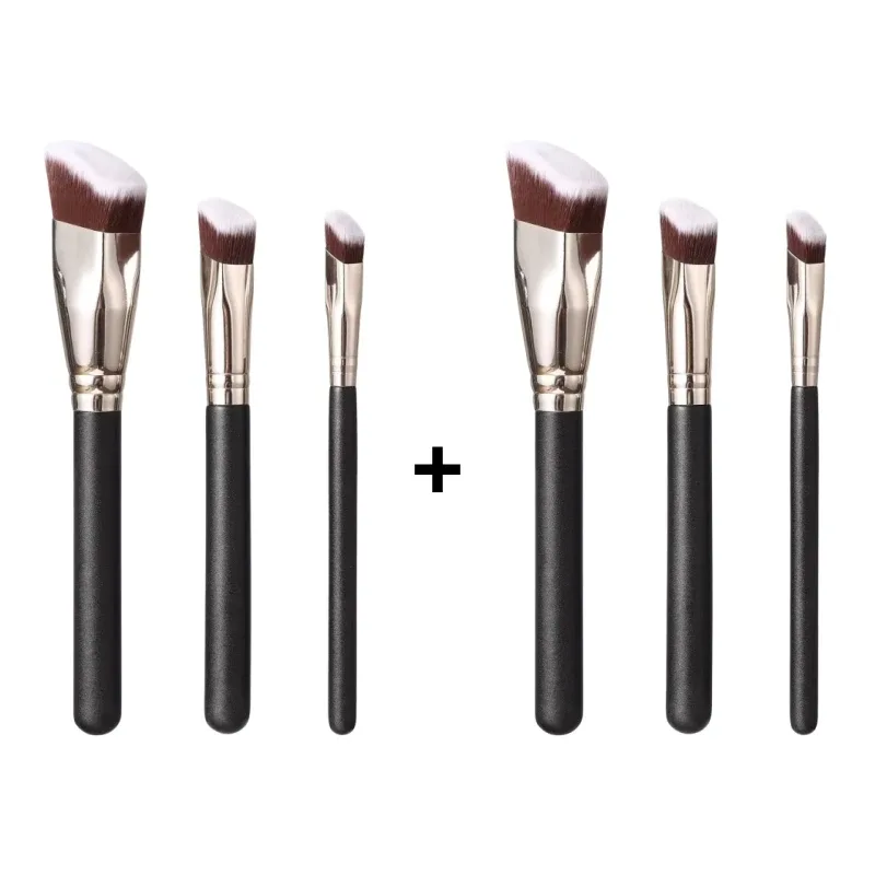 3pcs Angled Foundation Makeup Brush Set Propesyonal na Makeup Brushes para sa Liquid Foundation Cream BB Concealer Women Beauty Tools — image 9