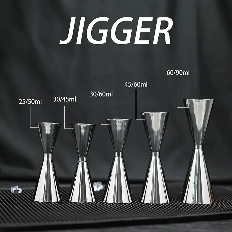 30/45/60/90ml Measuring Cup 304 Stainless Steel Measure Cup Cocktail Shot Drink Spirit Jigger Mixed Beaker Liquid Measuring Cups — image 3