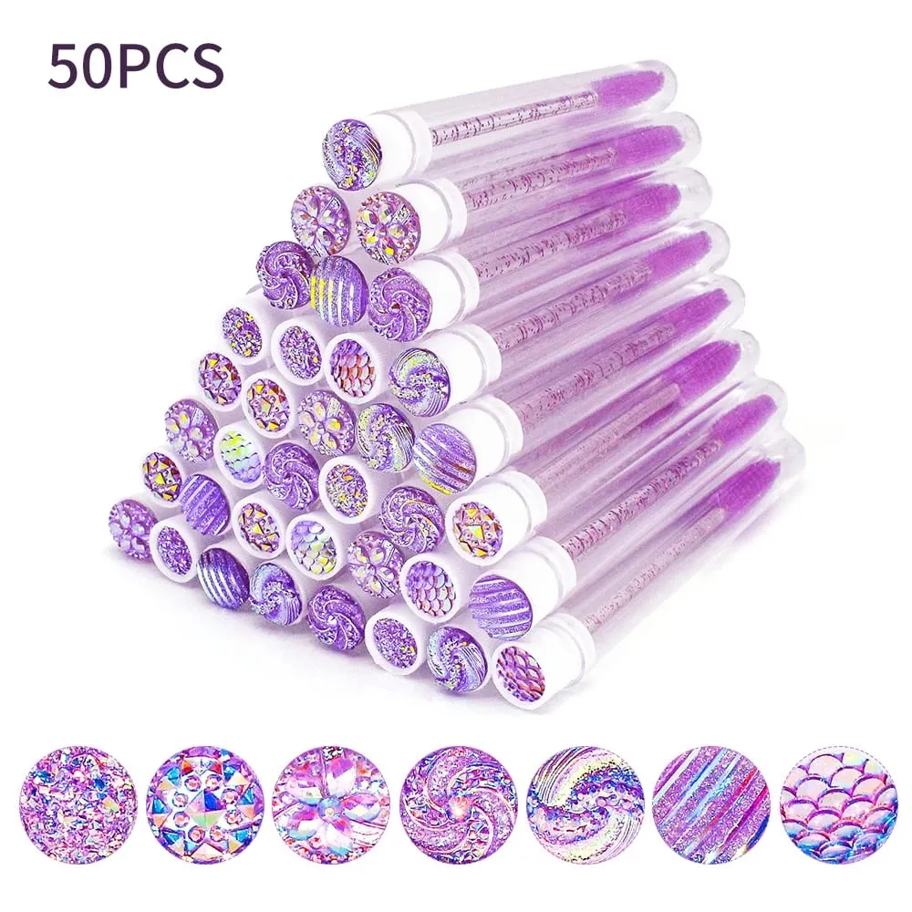 10/50Pcs Disposable Eyelash Brush Reusable Eyelashes Brush Tube Mascara Wands Tubes Dust-proof Lash Spoolies Storage Makeup Tool — image 5