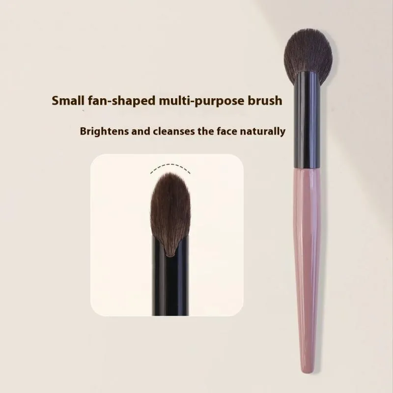 【1 peça pincel pequeno em formato de leque para blush em pó creme líquido blush pincéis de maquiagem pincel preciso ferramentas de maquiagem】