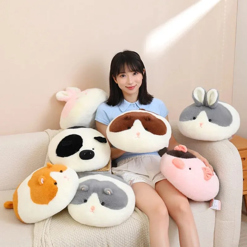 40cm Fluffy Animal Plush Pillow Hamster Rabbit Cow Pig Decompression Sofa Cushion Photography Prop Holiday Present