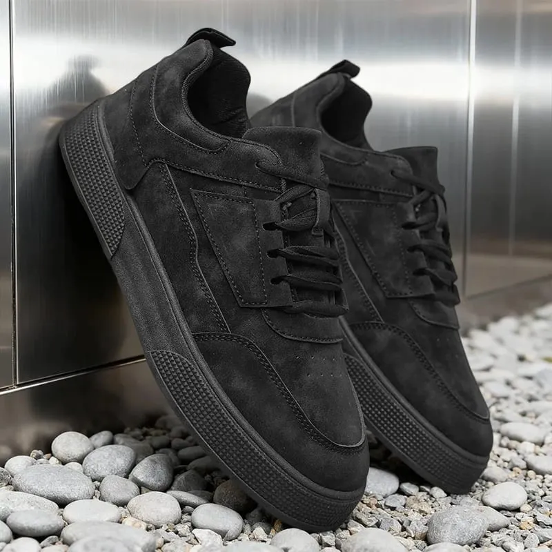 Men's Suede Casual Sneakers - Stylish Low-Top Lace-Up Shoes for Daily Wear & Street Fashion