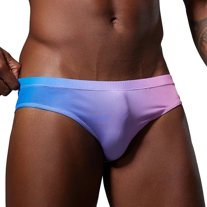Men's triangular underwear with ice silk thin design, fast drying, high elasticity, low waist, sexy, slim fit, youth fashion