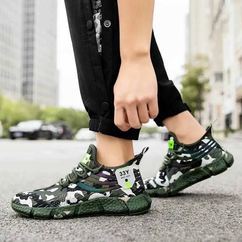 Men's Camouflage Green Sports Shoes Hiking Street Style Slip Outsole and Mesh Upper Series Urban Fashion Fitness Shoes 2025 — image 5