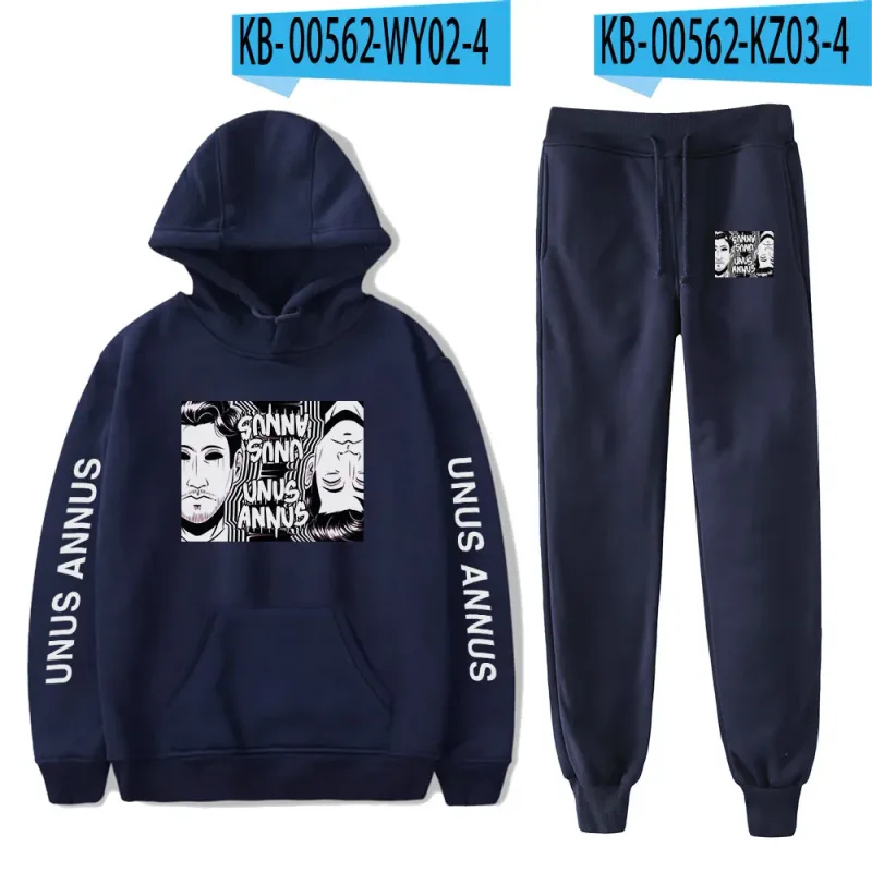 Popular Comfortable Unus Annus Print Sweatshirt Sweatpants Suit Hoodies+ Trousers Suit Boys/Girls 2 Piece Set Clothes