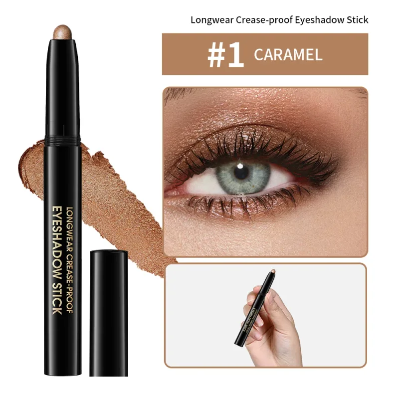 10colors Eyeshadow Stick Matte & Shimmer Shades Waterproof Smudge-proof Glitter Eyeshadow Pencil Stick Lasting Smooth Eye Makeup — image 9