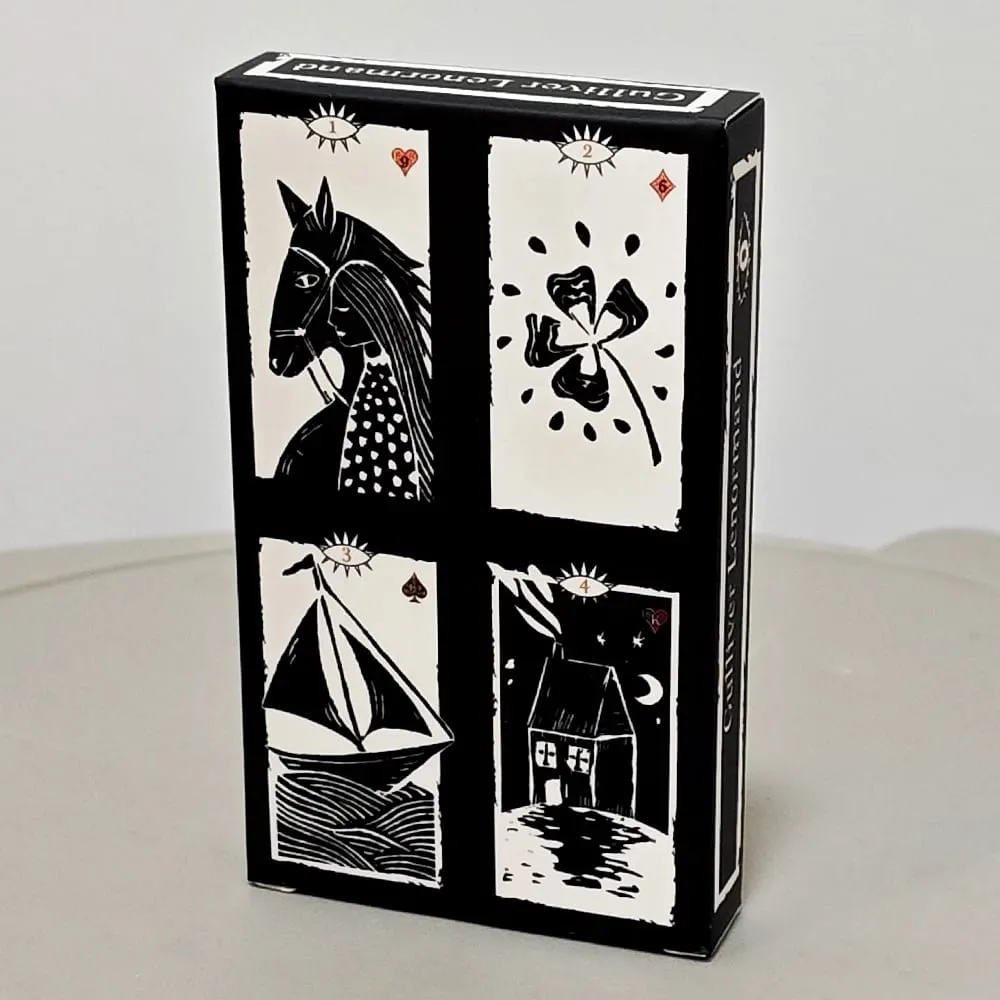 Gulliver Lenormand Oracle Deck 10.3*6cm - 36 Cards Minimalist Black & White Linocut Art — image 2