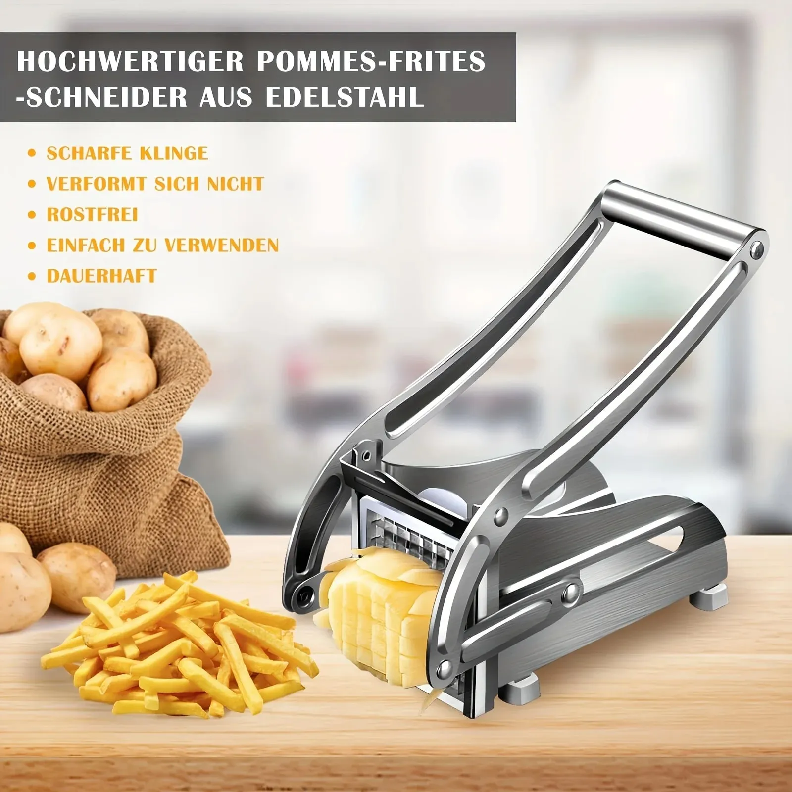 Vegetable Chopper Stainless Steel Vegetable Chopper French Fry Cutter Potato Onion Slicer Dicer Kitchen Accessories Tools Supply — image 7