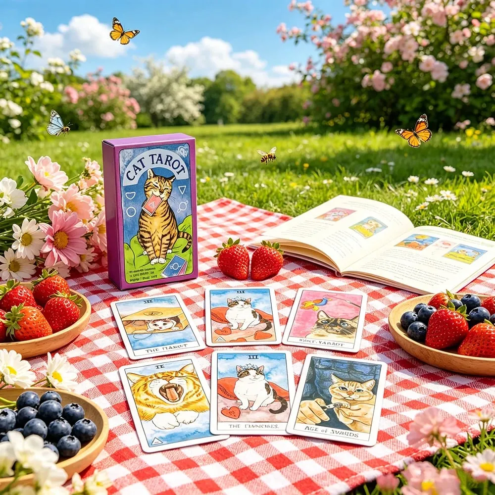Cat Tarot Cards 78‑Pcs Cute Cat Design Tarot Cards Set Fortune‑Telling Divination Tarot Deck for Beginners and Cat Lovers — image 4