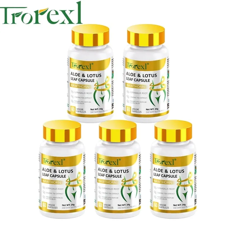 Aloe & Lotus Leaf Capsules Flat Tummy Pills Appetite Suppressant Detoxification Preserve Lean