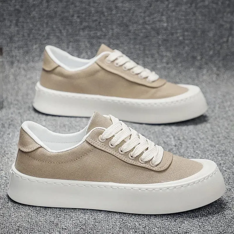 2026 New Fashion Comfortable Breathable Man Shoes Men's Canvas Sneakers Outdoor Thick Sole Casual Board Shoes for Man — image 6