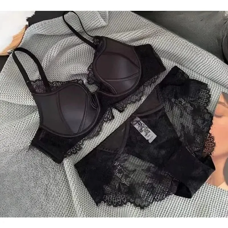 Black Purple French Lace Lingerie Full Bust Minimizer Bra Reduce Breast Size Lift Shape Prevent Sagging Sexy Push Up S-XL 32-38 — image 1