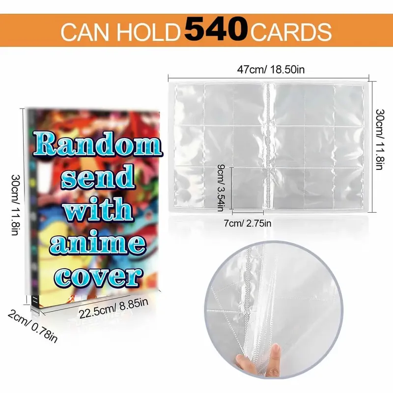 9 Pocket 540 Cards Collection Album Holder Binder Folder Fit For Pokemon YuGiOh TCG Game Sports Football Anime Card Storage