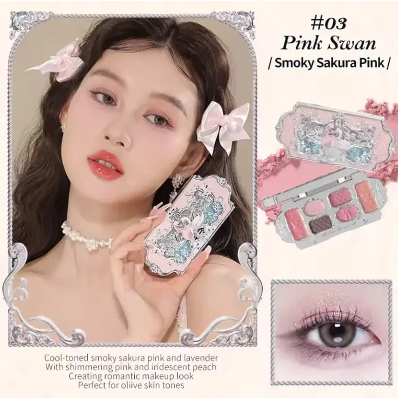 Flowerknows All In One Mackup Set Confezione regalo Flower Knows Glitter Eye Shadow Palette Fard Rossetto lucido a lunga tenuta con borsa — image 6