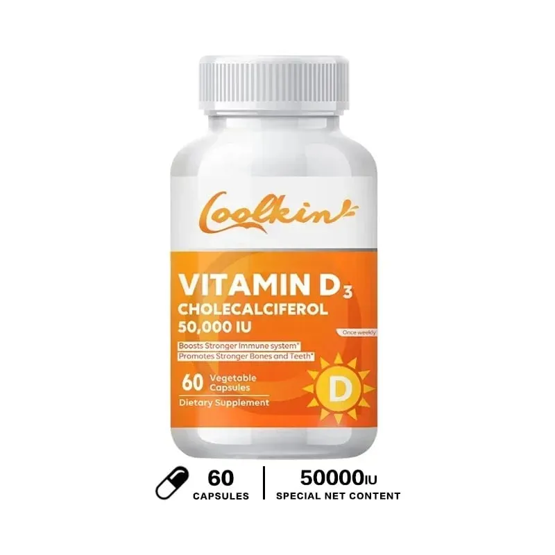 Vitamin D3 5000IU Kaya Vitamin D untuk Antioksidan Sehat Mendukung Fungsi Sistem Kekebalan Tubuh - 120 Kapsul Non-GMO — image 9