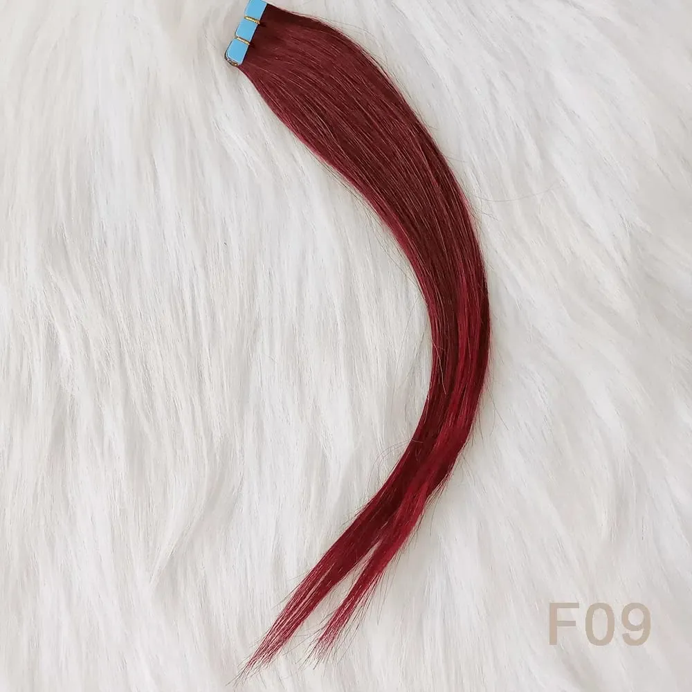شريط صغير باللون الأرجواني الخزامى في وصلات شعر بشرية 12-24 بوصة شريط صغير خصلات شعر لاصقة غير ملحومة للكوسبلاي