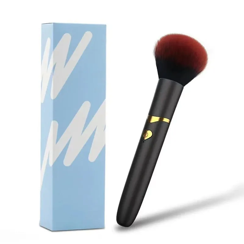 [MP]2-i-1 elektrisk foundationbørste Vibrationsmakeupbørste Multifunktion Blød Fluffy Bærbar Genopladelig Detail Makeup Værktøj