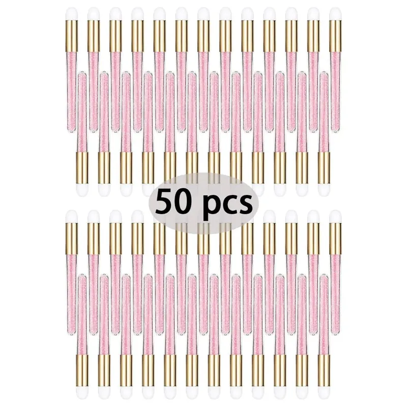 50Pcs Soft Eyelash Extension Cleaning Brush Lash Shampoo Eyebrow Nose Exfoliating Cleansing Makeup Remover Beauty Care Supplies