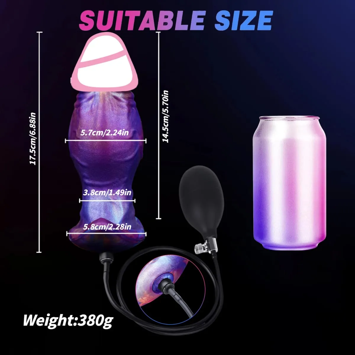 Large Inflatable Anal Plug Silicone Magnetic Air Pump Wearable Butt Plug G-Spot Prostate Massage Penis Sex Toys For Women Men — image 6