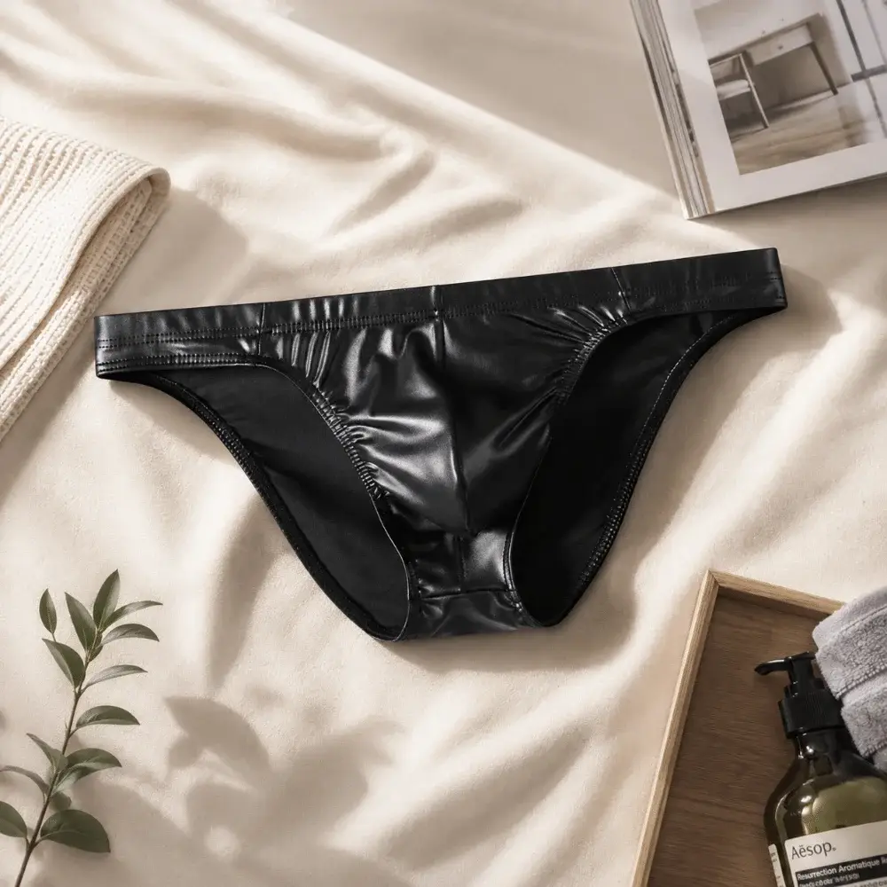 Comfortable Bulge Pouch Men Underwear Low Waist Lingerie Satin Silk Briefs Underpants Solid Color Panties Gifts — image 7