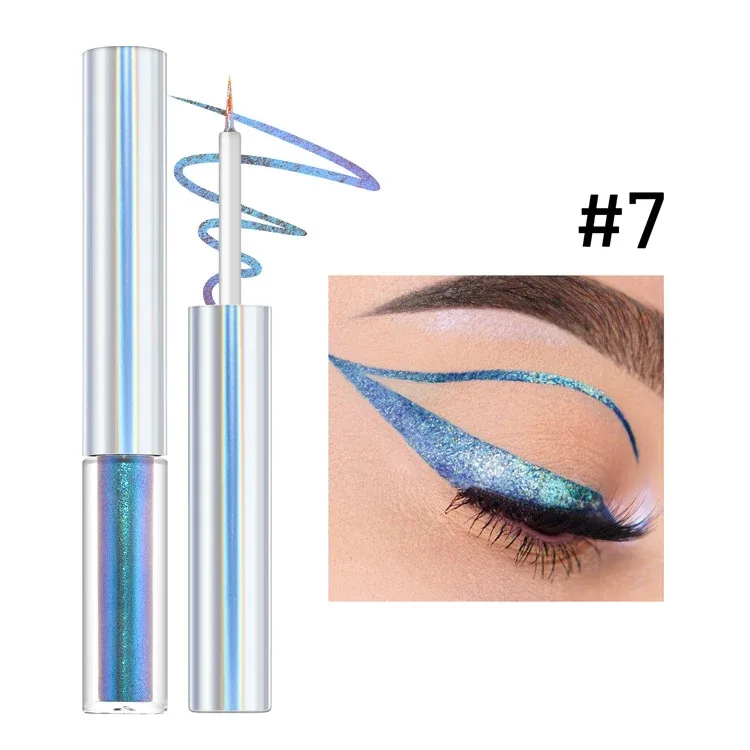 19 Colors Holographic Chameleon Liquid Eyeliner Metallic Glitter Color-Shifting Eye Liner Long Lasting Waterproof Eyes Makeup — image 14