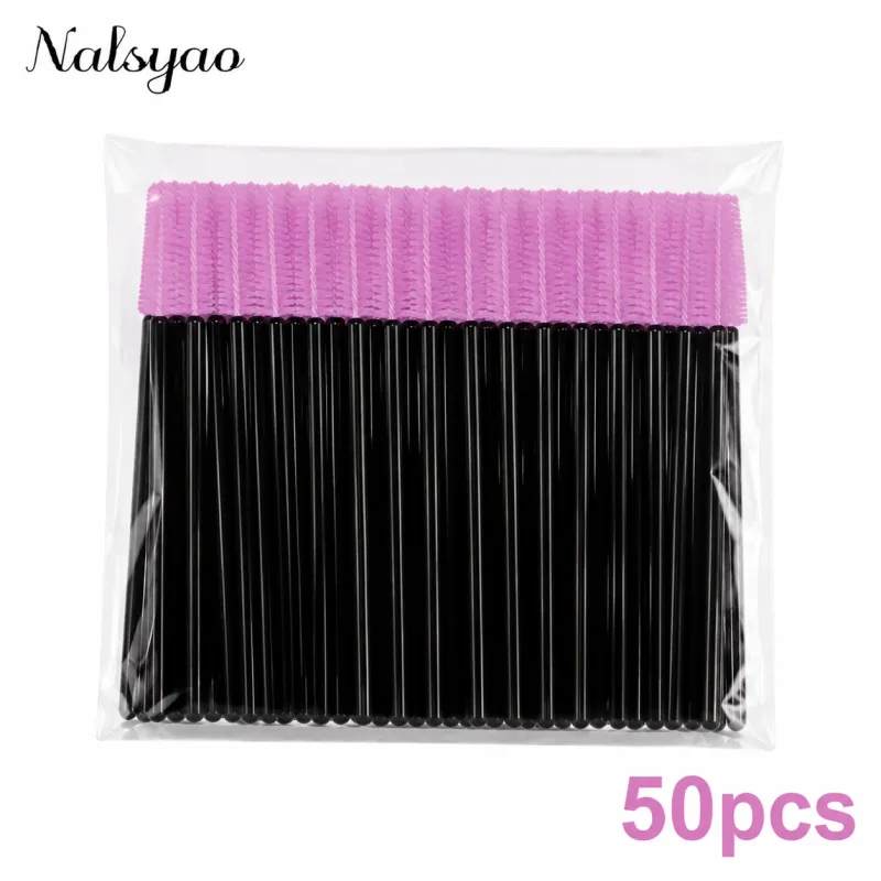 50 Pcs Disposable Silicone Mascara Stick Applicator Eyelash Extension Makeup Tools Eye Eyelashes Brushes Lash Makeup Brush