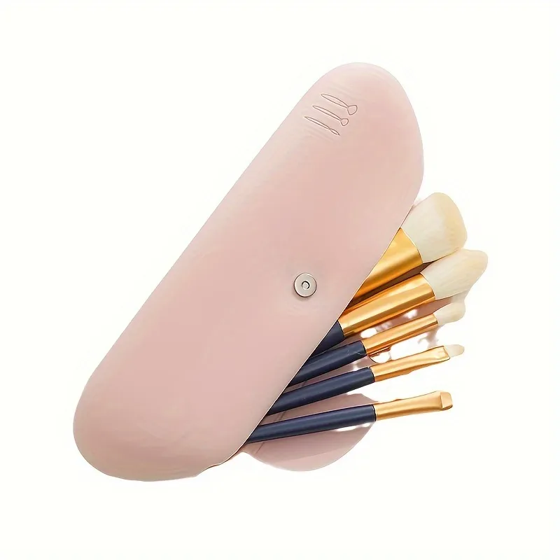 Silikonový cestovní držák štětců na make-up Držák přenosných kosmetických štětců proti vypadnutí na obličej Organizér pro jemné a elegantní nástroje na líčení