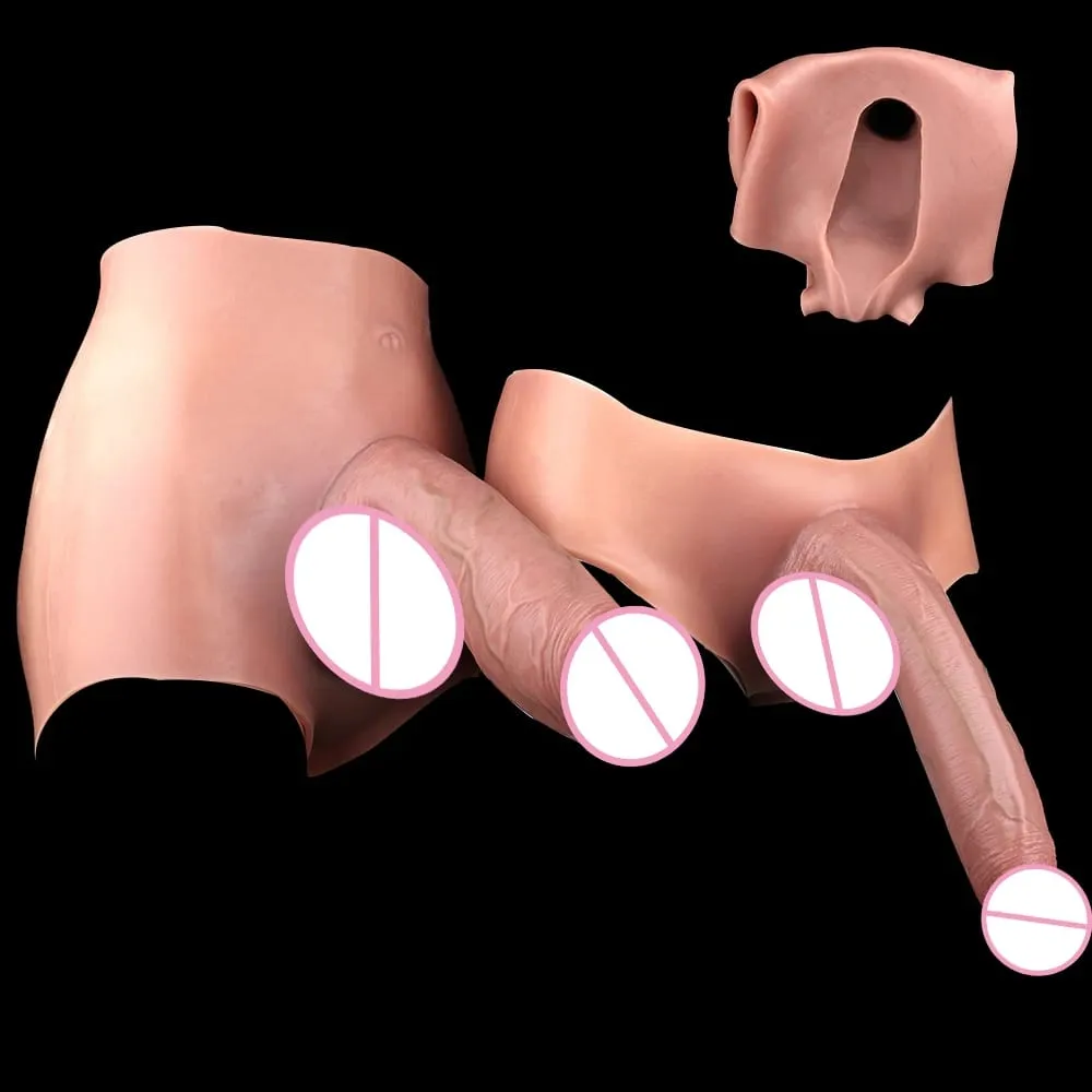 Strap-On Lifelike Penis Cover насадка на член Large Hollow DildoPants Intimate Adult Sex Toy for Couples Sex — image 6
