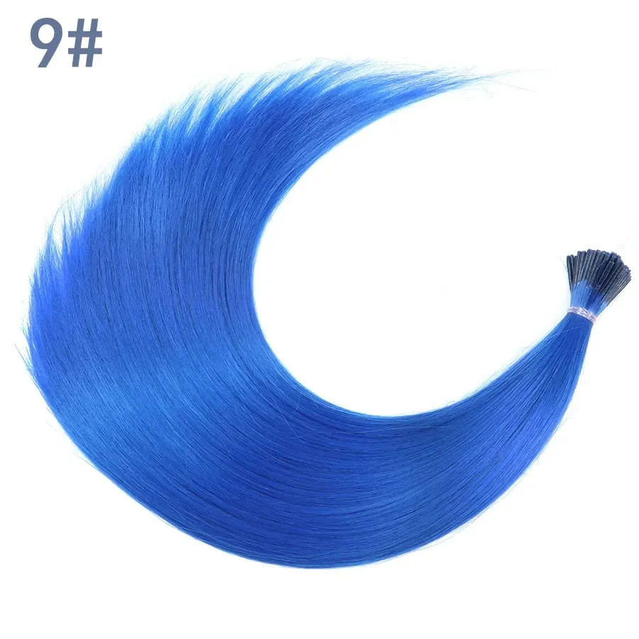 Extensiones de cabello en barra I-Tip de color sintético, 50 hebras por paquete, pelo liso de 16 pulgadas para mujeres, postizos de fibra de alta temperatura — image 16