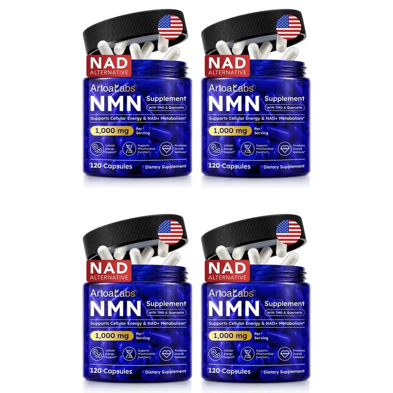 ArtoaLabs NMN Capsules 1000mg with TMG & Quercetin Supports Anti Aging DNA Repair NAD+ Metabolism Cellular Energy | 120 Count