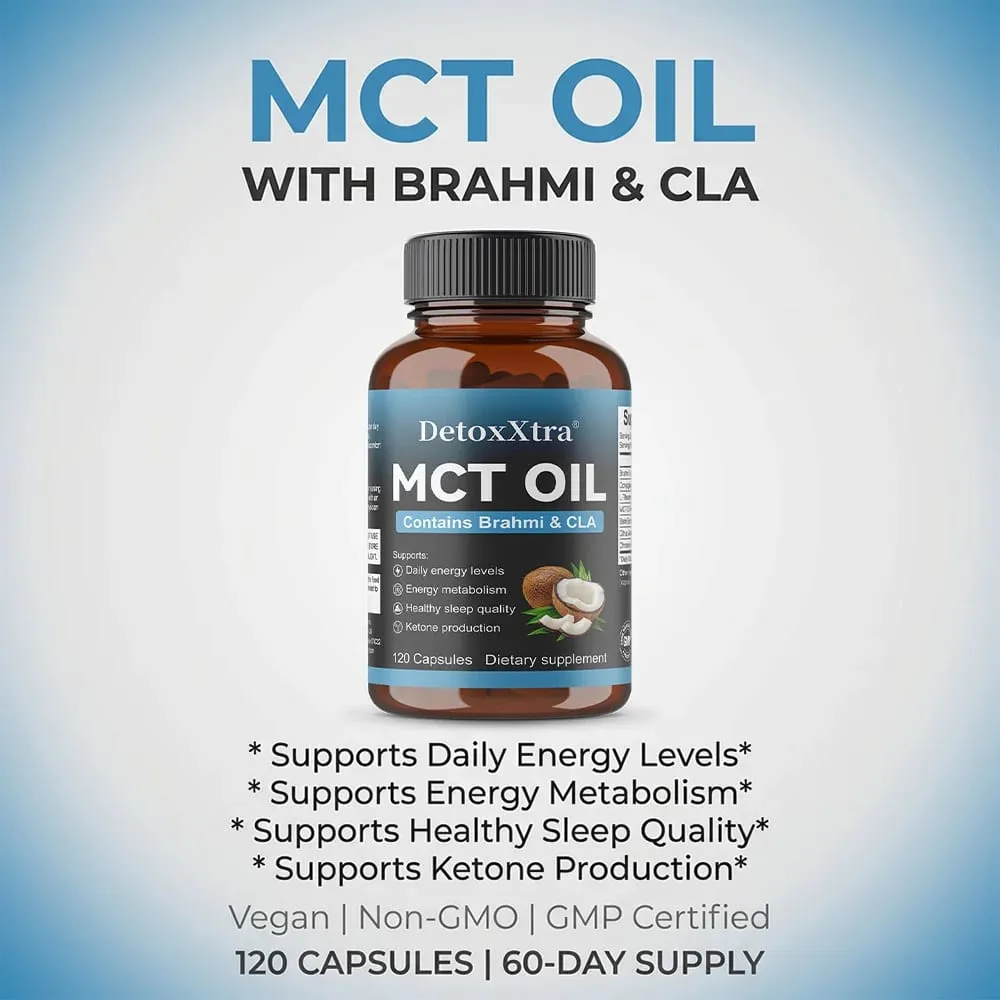 MCT Oil Capsules Natural Clean Energy & Cognitive Focus Supplement Clarity Brain & Body Gut Wellness Support Non-GMO — image 4