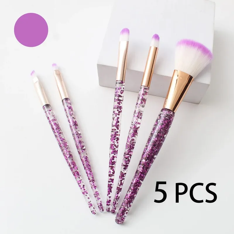 Sada 5 ks profesionálních štětců na make-up kompatibilní pro oční stíny na obočí – nylonové štětiny — image 2