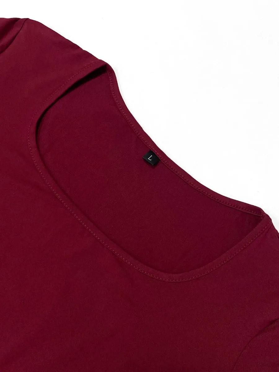 Women's plus size long slim fit long sleeved dress plus size women's extra long square neck tight fitting dress — image 5