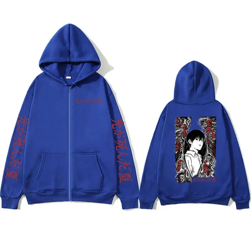 Anime The Summer Hikaru Died Zipper Hoodies MHikaru Yoshiki Manga Zip Up Hooded Sweatshirts Long Sleeves Pullovers Jackets Coats — image 7