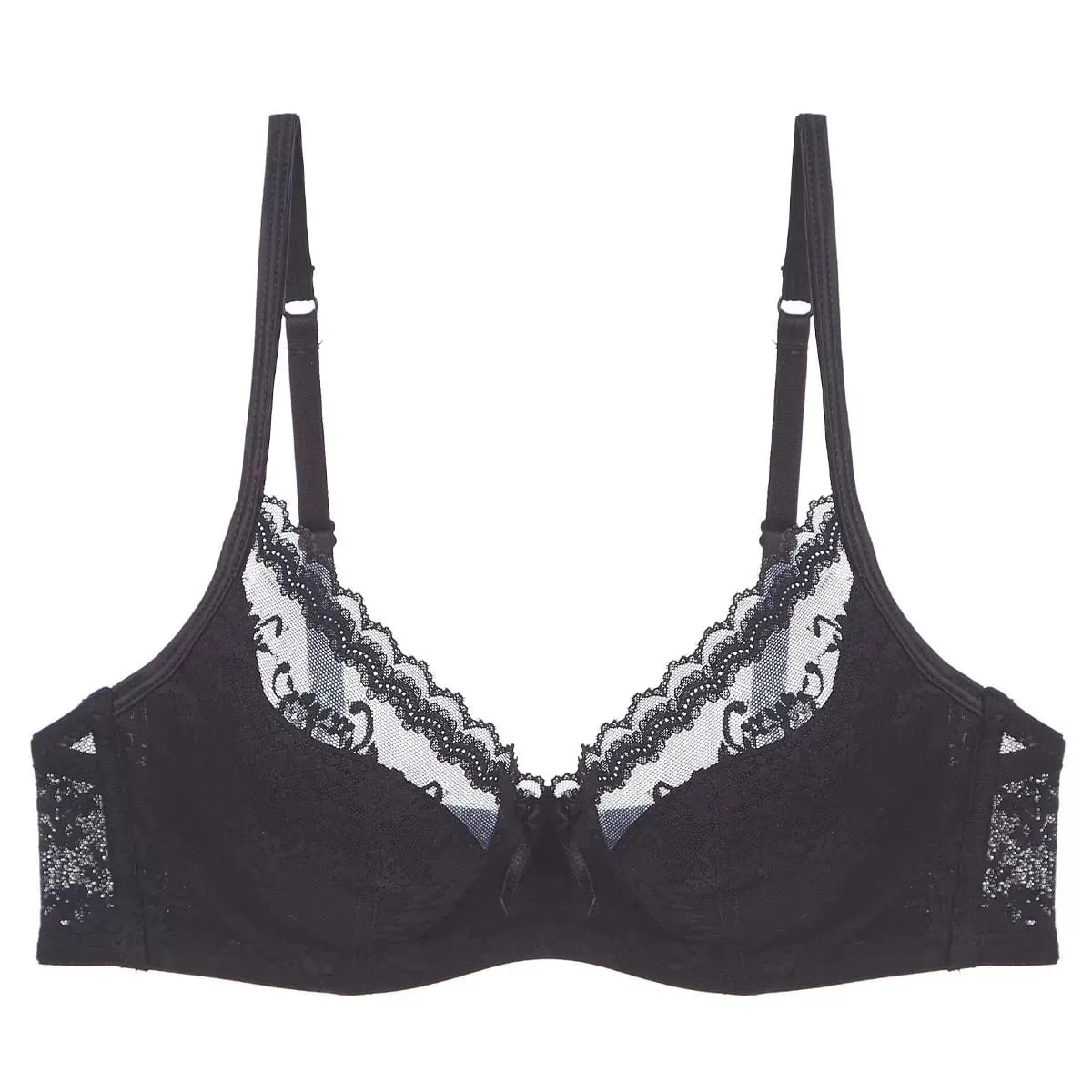 Thin Lace Lingerie Set for Summer Small Chest Gathering Soft Steel Ring Support Anti Sagging Bra Underwear Two-Piece Set — image 5