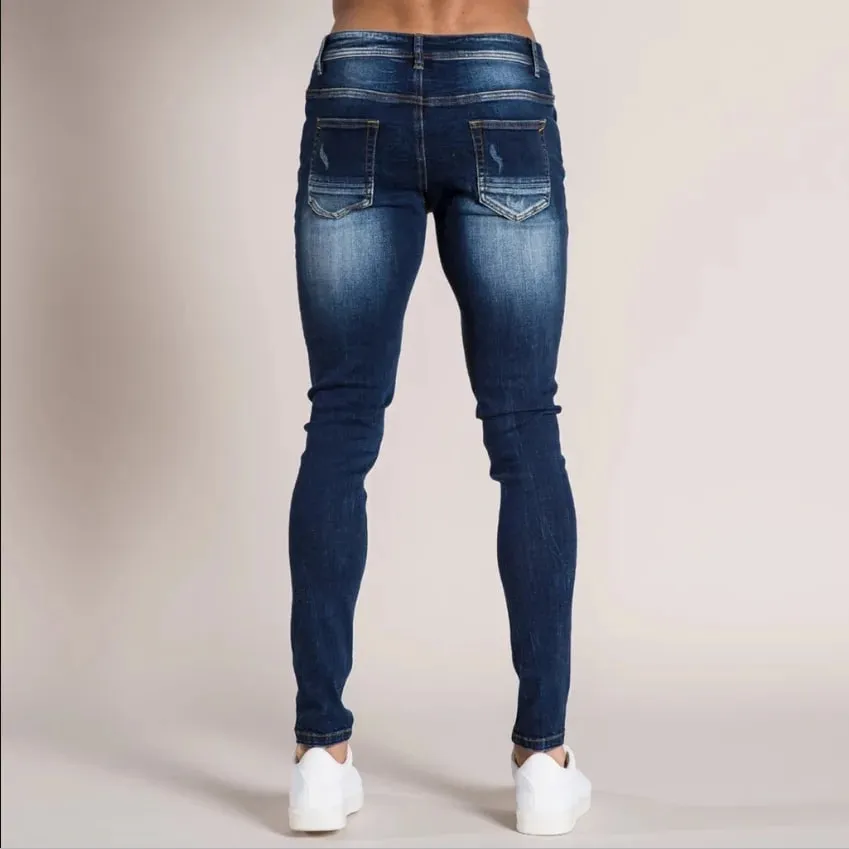 Denim Pant Men Jeans Vintage Pencil Pants High Waist Distressed Washed Hole Sheath Trousers Y2k Streetwear Casual 2026 Spring