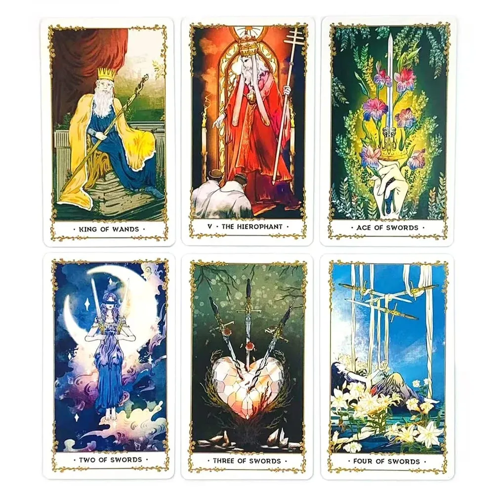 Silent Desolate Tarot Deck 78 Cards Rider Waite System 4.1×2.4 inch Divination Oracle Cards Fate Forecasting Board Game — image 4