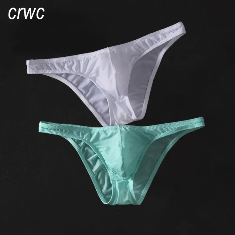 Sexy U Convex Briefs Thin Underwear Men Summer Breathable Silky Panties Male Calzoncillos Plus Size M-XXL — image 8